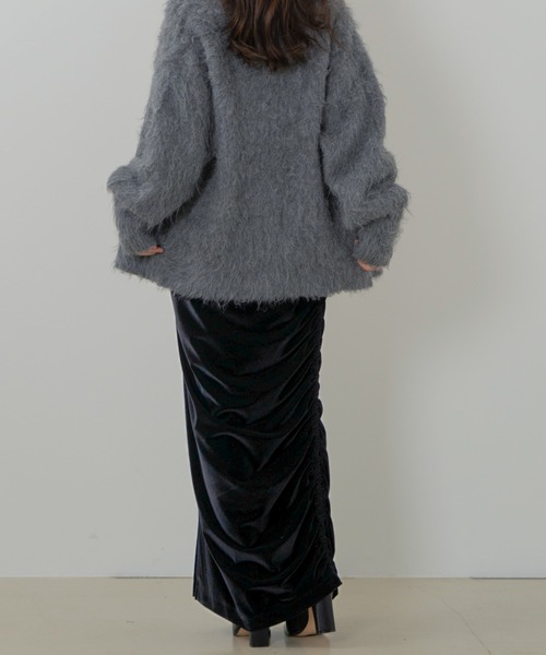 SENEE（セニー）の「velor gathered long skirt（ベロアギャザーロング