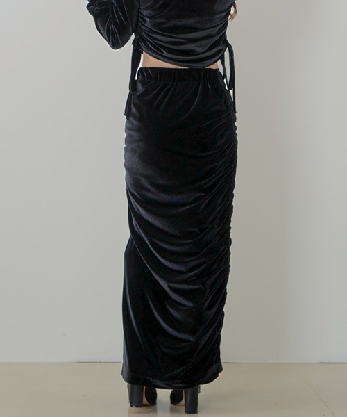 SENEE（セニー）の「velor gathered long skirt（ベロアギャザーロングスカート）（スカート・レディース・ブラック/ブラウン・MEDIUM/SMALL）」の11枚目の写真