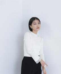 NATURAL BEAUTY BASIC | ◇シアーフレアカフスリブニット(ニット/セーター)