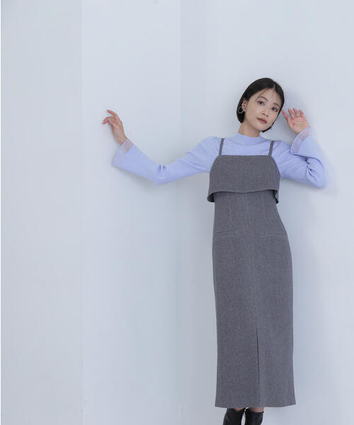NATURAL BEAUTY BASIC(ナチュラルビューティーベーシック)の「◇シアーフレアカフスリブニット(ニット/セーター・レディース・オフホワイト/ブラック/ベージュ/ブルー・FREE)」の5枚目の写真