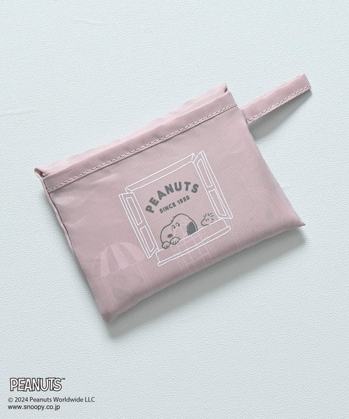 Honeys（ハニーズ）の「スヌーピー／お弁当エコバッグ（エコバッグ/サブバッグ・レディース・ブルー/アイボリー/ピンク系/スミクロ/ミント・FREE）」の5枚目の写真