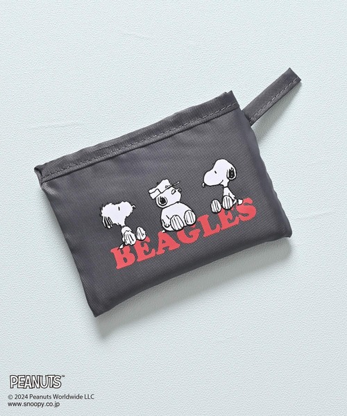 Honeys（ハニーズ）の「スヌーピー／お弁当エコバッグ（エコバッグ/サブバッグ・レディース・ブルー/アイボリー/ピンク系/スミクロ/ミント・FREE）」の2枚目の写真