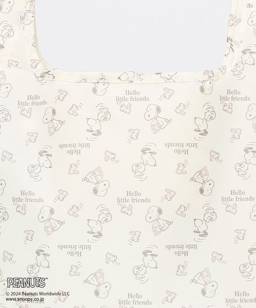 Honeys（ハニーズ）の「スヌーピー／お弁当エコバッグ（エコバッグ/サブバッグ・レディース・ブルー/アイボリー/ピンク系/スミクロ/ミント・FREE）」の12枚目の写真