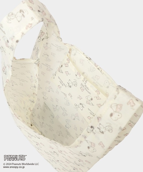 Honeys（ハニーズ）の「スヌーピー／お弁当エコバッグ（エコバッグ/サブバッグ・レディース・ブルー/アイボリー/ピンク系/スミクロ/ミント・FREE）」の14枚目の写真