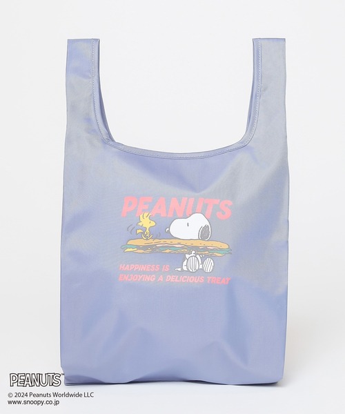 Honeys（ハニーズ）の「スヌーピー／お弁当エコバッグ（エコバッグ/サブバッグ・レディース・ブルー/アイボリー/ピンク系/スミクロ/ミント・FREE）」の21枚目の写真