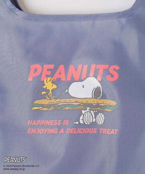 Honeys（ハニーズ）の「スヌーピー／お弁当エコバッグ（エコバッグ/サブバッグ・レディース・ブルー/アイボリー/ピンク系/スミクロ/ミント・FREE）」の22枚目の写真