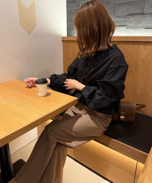INTER FACTORY(インターファクトリー)の「Ran - 2タックワイドパンツ made in INTERFACTORY(その他パンツ・レディース・ブラウン/ブラック・MEDIUM/SMALL)」の18枚目の写真