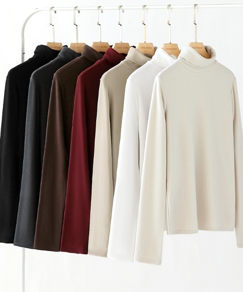 COCOMOMO（ココモモ）の「タートルネック ふわふわカットソー 長袖トップス（Tシャツ/カットソー・レディース・ブラック/ワイン/グレー/ライトブラウン/ベージュ/ホワイト/ダークブラウン/ネイビー・FREE）」の21枚目の写真