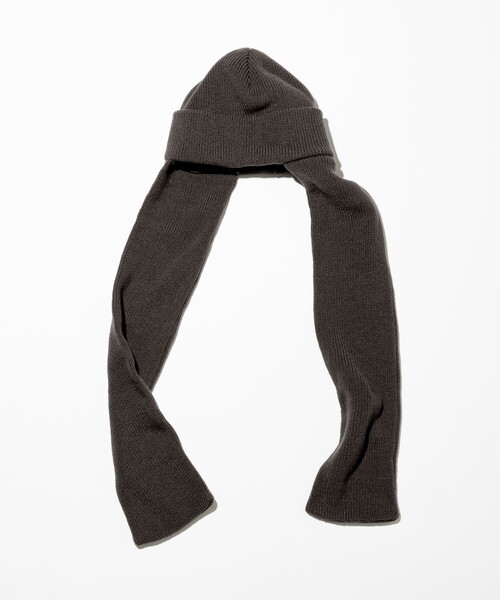 FREAK'S STORE（フリークスストア）の「FREAK’S STORE/フリークスストア Scarf Beanie/スカーフ ビーニー（ニットキャップ/ビーニー・メンズ・ブラック/その他9/ワインレッド/チャコールグレー/ブルー/ブラウン・ﾌﾘ-）」の3枚目の写真