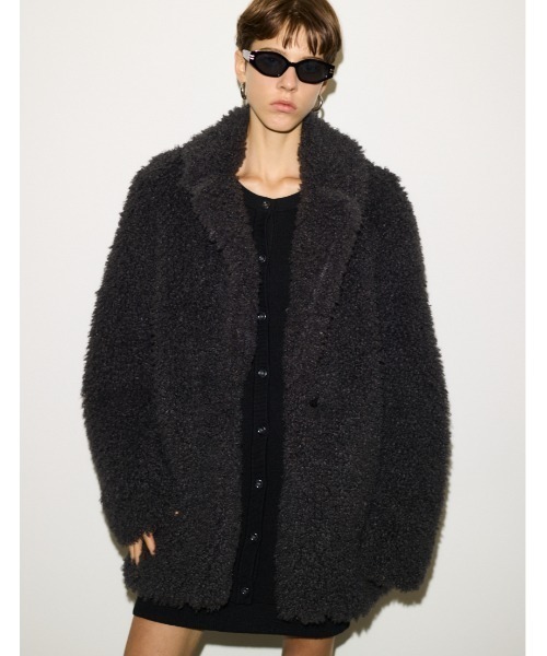 THROW by SLY(スローバイスライ)の「THROW F/FUR TAILOR COAT フェイクファー テイラー コート(その他アウター・レディース・ライトブラック/ブラウン・FREE)」の13枚目の写真
