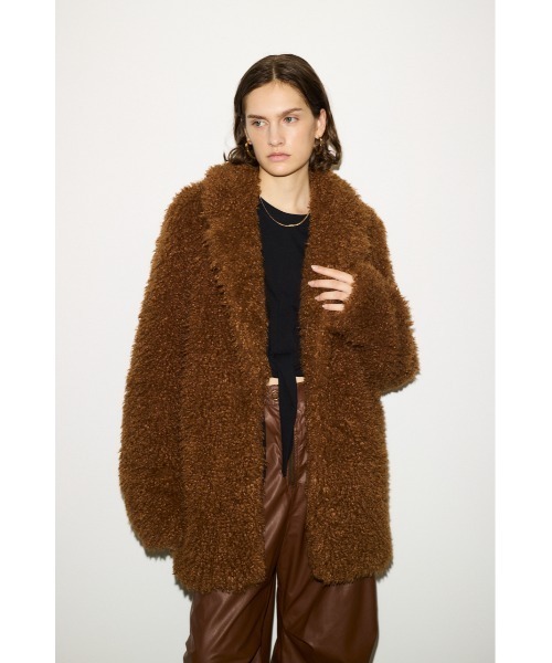 THROW by SLY(スローバイスライ)の「THROW F/FUR TAILOR COAT フェイクファー テイラー コート(その他アウター・レディース・ライトブラック/ブラウン・FREE)」の21枚目の写真