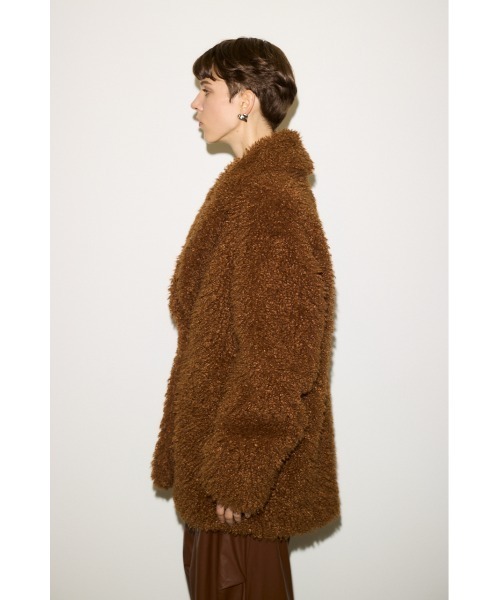 THROW by SLY(スローバイスライ)の「THROW F/FUR TAILOR COAT フェイクファー テイラー コート(その他アウター・レディース・ライトブラック/ブラウン・FREE)」の4枚目の写真