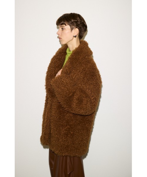 THROW by SLY(スローバイスライ)の「THROW F/FUR TAILOR COAT フェイクファー テイラー コート(その他アウター・レディース・ライトブラック/ブラウン・FREE)」の5枚目の写真