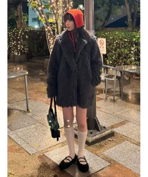 セール】THROW F/FUR TAILOR COAT フェイクファー テイラー