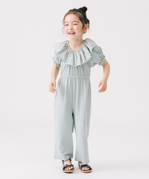 B:MING by BEAMS（ビーミングバイビームス）の「ピエロ襟 オールインワン 2025SS（100～140cm）（つなぎ/オールインワン・キッズ・イエロー系その他5/ミント・100/140/130/120/110）」の8枚目の写真