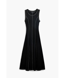 Desigual | 配色ステッチ ブラックノースリーブロングドレス シンプル×モード 結婚式 二次会 フォーマル(ワンピース)