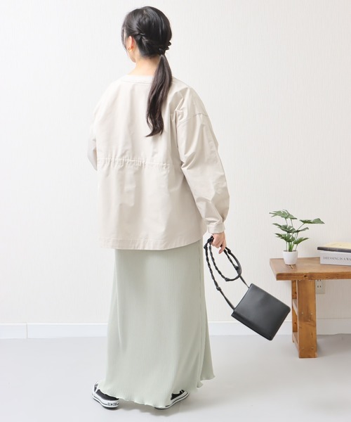 ウエストドロストギャザー ノーカラーブルゾン（ブルゾン）｜libelle