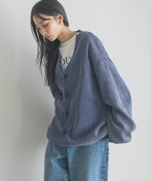 LOWRYS FARM(ローリーズファーム)の「ピグメントニットカーディガン 289680(カーディガン/ボレロ・メンズ・ブラック/ブルー・FREE)」の2枚目の写真