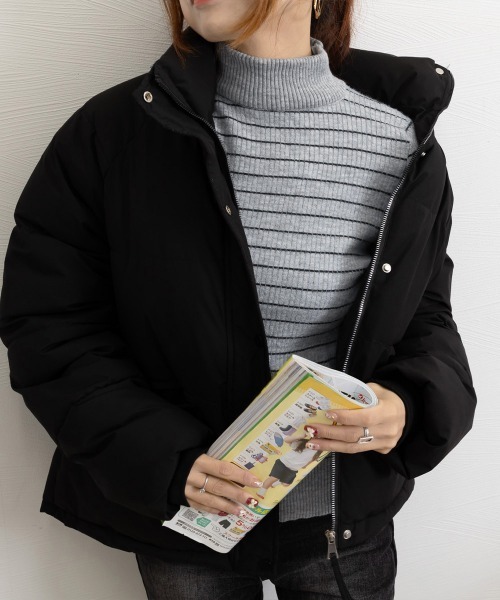 Miniministore(ミニミニストア)の「裏微起毛ニットトップスボーダーニット厚手(ニット/セーター・レディース・グレー/アイボリー/ブラック/ホワイト・FREE)」の22枚目の写真