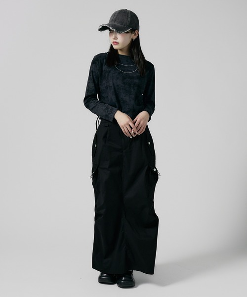 Chick(チック)の「Knee Tuck Cargo Skirt / ニータックカーゴスカート 夏物 夏服(スカート・レディース・グレー/ブラック/ナチュラル・FREE)」の22枚目の写真
