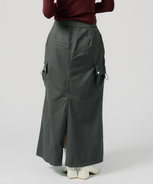 Chick(チック)の「Knee Tuck Cargo Skirt / ニータックカーゴスカート 夏物 夏服(スカート・レディース・グレー/ブラック/ナチュラル・FREE)」の19枚目の写真