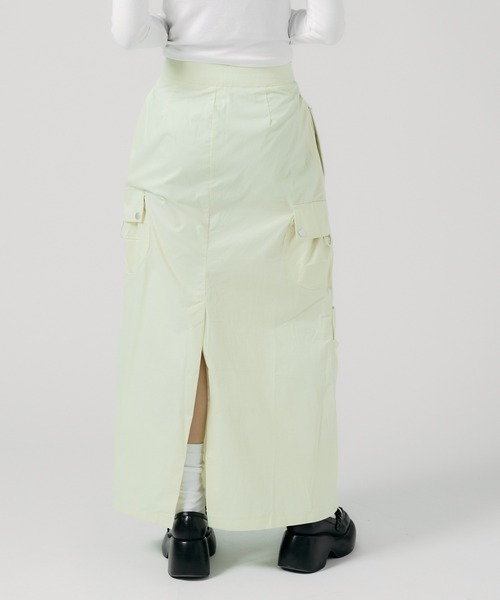 Chick(チック)の「Knee Tuck Cargo Skirt / ニータックカーゴスカート 夏物 夏服(スカート・レディース・グレー/ブラック/ナチュラル・FREE)」の13枚目の写真