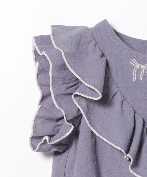 BEAMS mini（ビームスミニ）の「刺繍 フレア セットアップ 2025SS（90～150cm）（シャツ/ブラウス・キッズ・ブルー系その他/オフホワイト・130/90/120/110/100/150/140）」の15枚目の写真