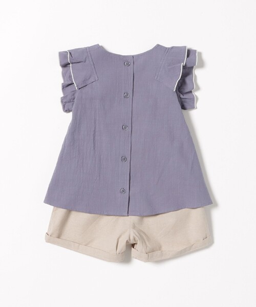 BEAMS mini（ビームスミニ）の「刺繍 フレア セットアップ 2025SS（90～150cm）（シャツ/ブラウス・キッズ・ブルー系その他/オフホワイト・130/90/120/110/100/150/140）」の16枚目の写真