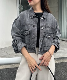 オーバーサイズショート丈デニムジャケット