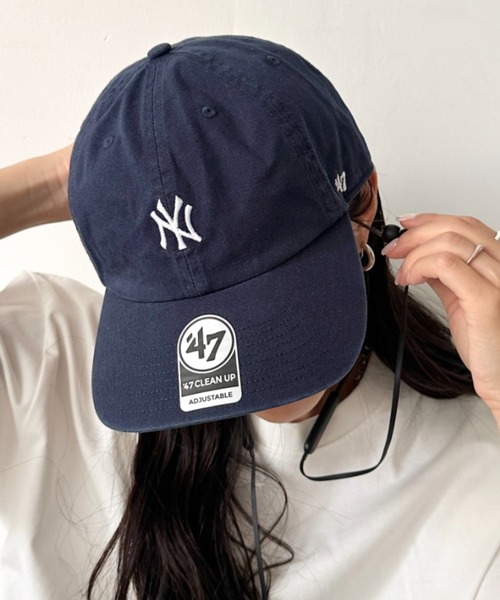 '47（フォーティーセブン）の「【日本未発売】'47(フォーティーセブン)/BASE RUNNER CLEAN UP/ミニロゴ  ロゴ刺繍 ベースボール クリーンナップ キャップ 帽子（キャップ・レディース・ピンク/イエロー/モスグリーン/アイボリー/ダークグリーン/チャコールグレー/ブラック/ブラウン/カーキ/ネイビー・FREE）」の8枚目の写真
