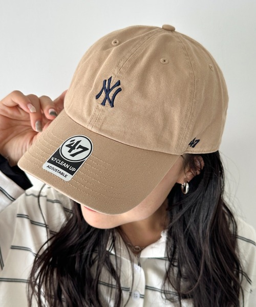 '47（フォーティーセブン）の「【日本未発売】'47(フォーティーセブン)/BASE RUNNER CLEAN UP/ミニロゴ  ロゴ刺繍 ベースボール クリーンナップ キャップ 帽子（キャップ・レディース・ピンク/イエロー/モスグリーン/アイボリー/ダークグリーン/チャコールグレー/ブラック/ブラウン/カーキ/ネイビー・FREE）」の6枚目の写真