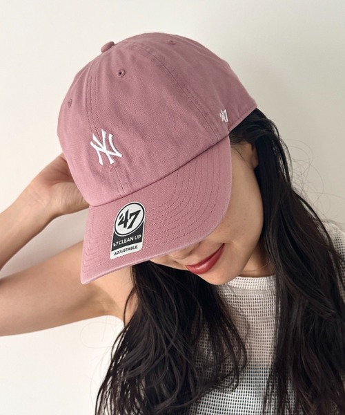 '47（フォーティーセブン）の「【日本未発売】'47(フォーティーセブン)/BASE RUNNER CLEAN UP/ミニロゴ  ロゴ刺繍 ベースボール クリーンナップ キャップ 帽子（キャップ・レディース・ピンク/イエロー/モスグリーン/アイボリー/ダークグリーン/チャコールグレー/ブラック/ブラウン/カーキ/ネイビー・FREE）」の10枚目の写真