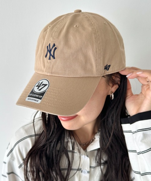'47（フォーティーセブン）の「【日本未発売】'47(フォーティーセブン)/BASE RUNNER CLEAN UP/ミニロゴ  ロゴ刺繍 ベースボール クリーンナップ キャップ 帽子（キャップ・レディース・ピンク/イエロー/モスグリーン/アイボリー/ダークグリーン/チャコールグレー/ブラック/ブラウン/カーキ/ネイビー・FREE）」の20枚目の写真