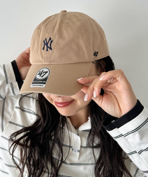 '47（フォーティーセブン）の「【日本未発売】'47(フォーティーセブン)/BASE RUNNER CLEAN UP/ミニロゴ  ロゴ刺繍 ベースボール クリーンナップ キャップ 帽子（キャップ・レディース・ピンク/イエロー/モスグリーン/アイボリー/ダークグリーン/チャコールグレー/ブラック/ブラウン/カーキ/ネイビー・FREE）」の21枚目の写真
