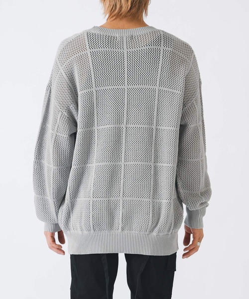 REGIEVO(レジエボ)の「REGIEVO ニットメッシュクルーネックセーター(ニット/セーター・メンズ・ブラック/ホワイト・LARGE/MEDIUM)」の8枚目の写真