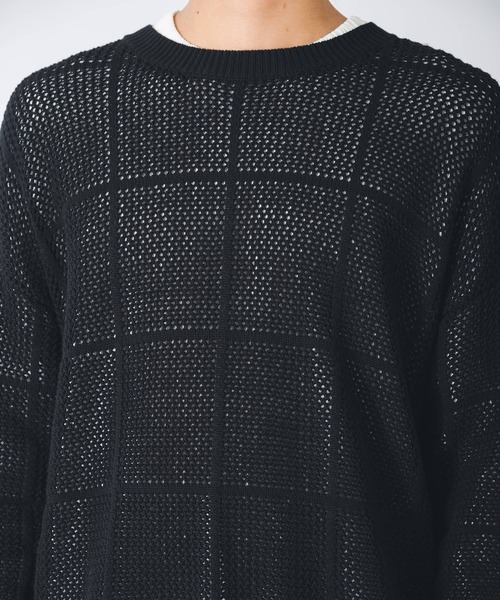 REGIEVO(レジエボ)の「REGIEVO ニットメッシュクルーネックセーター(ニット/セーター・メンズ・ブラック/ホワイト・LARGE/MEDIUM)」の11枚目の写真