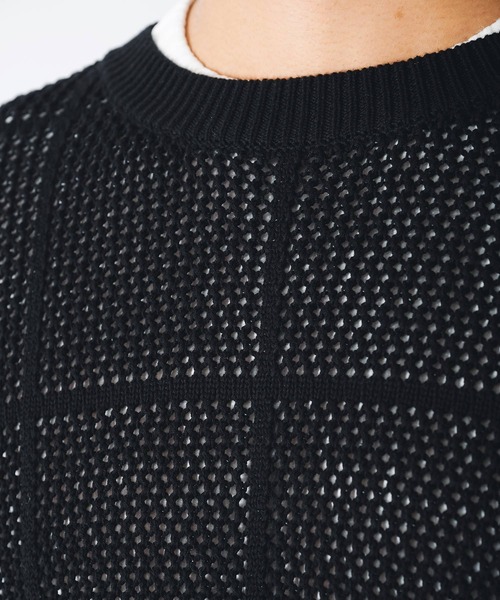 REGIEVO(レジエボ)の「REGIEVO ニットメッシュクルーネックセーター(ニット/セーター・メンズ・ブラック/ホワイト・LARGE/MEDIUM)」の10枚目の写真