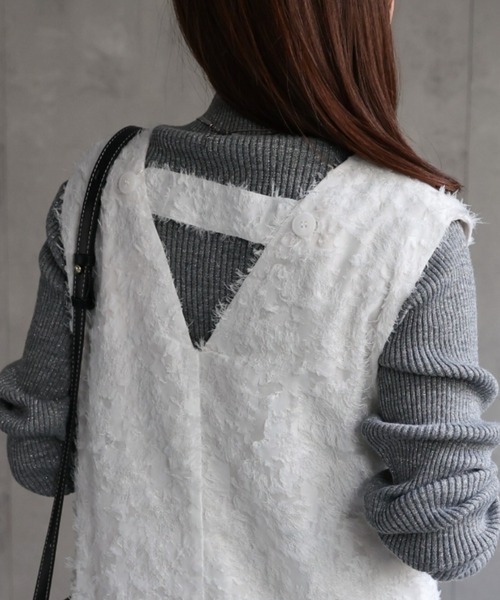 sakishimatokyo（サキシマトーキョー）の「カットジャガード　ジャンパースカート/ワンピース/ドレス（ジャンパースカート・レディース・ホワイト/ピンク/ブラック・FREE）」の19枚目の写真