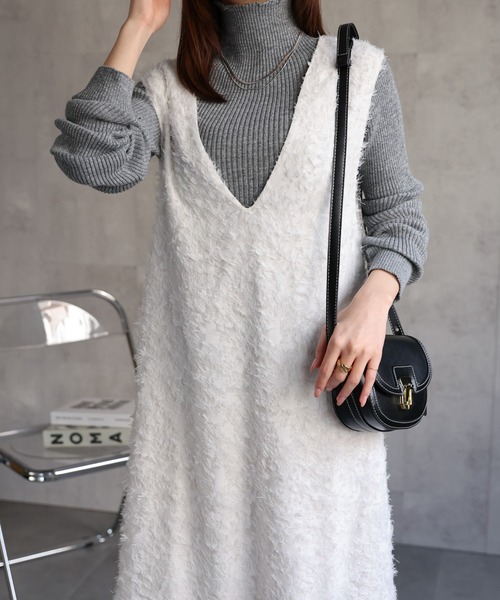 sakishimatokyo（サキシマトーキョー）の「カットジャガード　ジャンパースカート/ワンピース/ドレス（ジャンパースカート・レディース・ホワイト/ピンク/ブラック・FREE）」の17枚目の写真