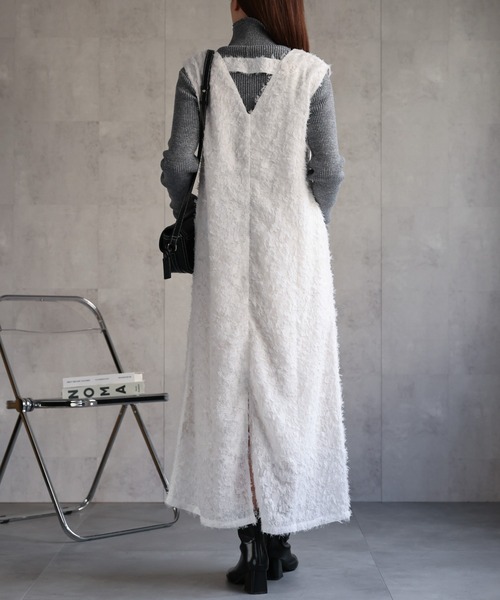 sakishimatokyo（サキシマトーキョー）の「カットジャガード　ジャンパースカート/ワンピース/ドレス（ジャンパースカート・レディース・ホワイト/ピンク/ブラック・FREE）」の5枚目の写真