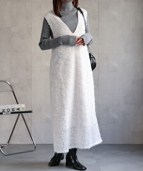 sakishimatokyo（サキシマトーキョー）の「カットジャガード　ジャンパースカート/ワンピース/ドレス（ジャンパースカート・レディース・ホワイト/ピンク/ブラック・FREE）」の18枚目の写真