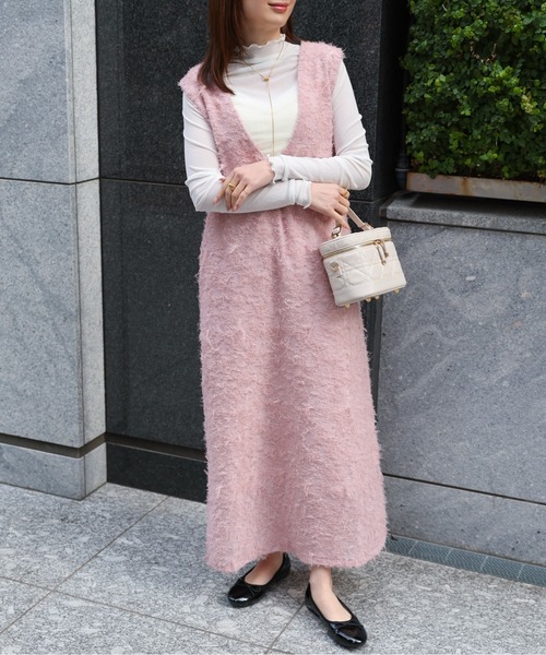 sakishimatokyo（サキシマトーキョー）の「カットジャガード　ジャンパースカート/ワンピース/ドレス（ジャンパースカート・レディース・ホワイト/ピンク/ブラック・FREE）」の8枚目の写真