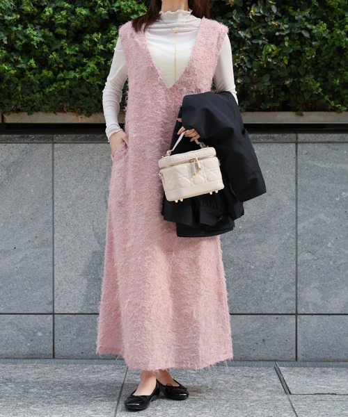 sakishimatokyo（サキシマトーキョー）の「カットジャガード　ジャンパースカート/ワンピース/ドレス（ジャンパースカート・レディース・ホワイト/ピンク/ブラック・FREE）」の13枚目の写真