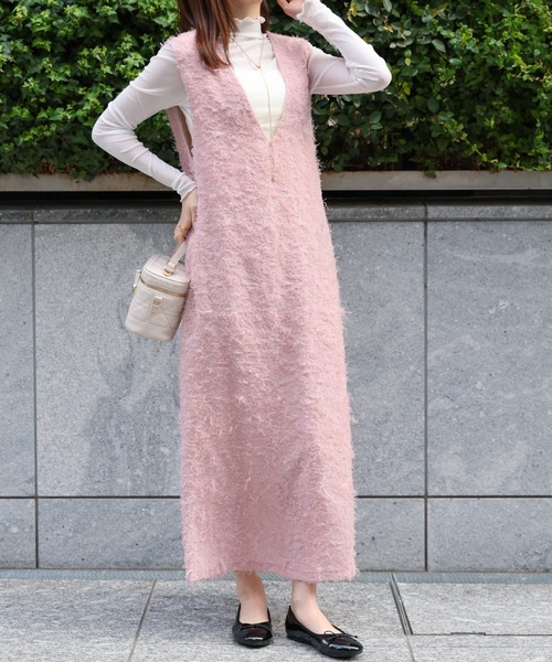 sakishimatokyo（サキシマトーキョー）の「カットジャガード　ジャンパースカート/ワンピース/ドレス（ジャンパースカート・レディース・ホワイト/ピンク/ブラック・FREE）」の21枚目の写真