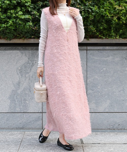 sakishimatokyo（サキシマトーキョー）の「カットジャガード　ジャンパースカート/ワンピース/ドレス（ジャンパースカート・レディース・ホワイト/ピンク/ブラック・FREE）」の22枚目の写真