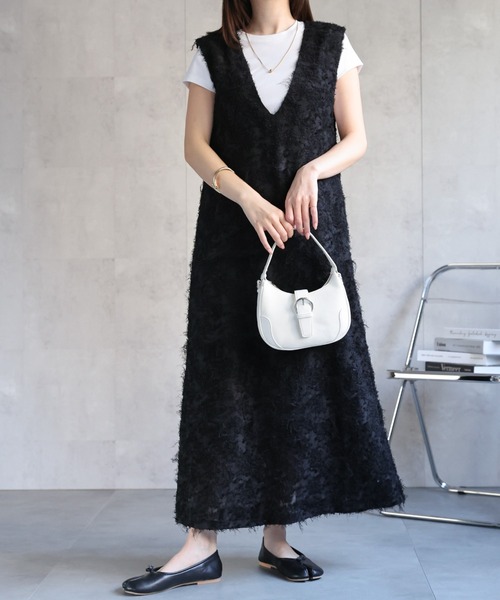 sakishimatokyo（サキシマトーキョー）の「カットジャガード　ジャンパースカート/ワンピース/ドレス（ジャンパースカート・レディース・ホワイト/ピンク/ブラック・FREE）」の11枚目の写真