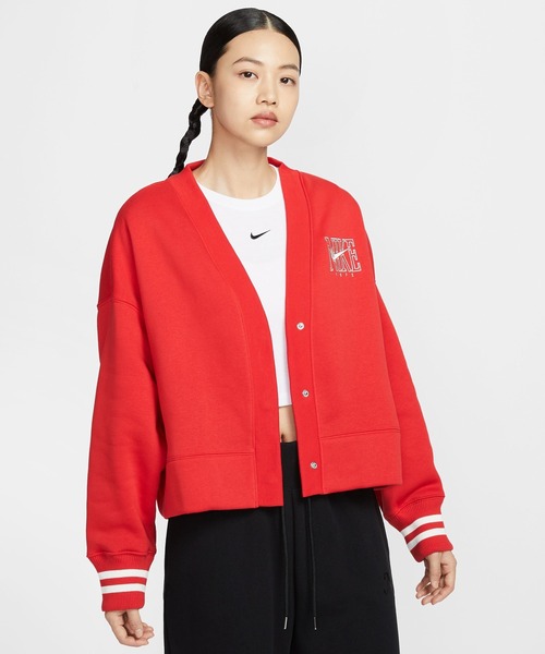 NIKE（ナイキ）の「NIKE WMNS PHNX FLC OOS GX CRDGN HJ0946/HJ0947（カーディガン/ボレロ・レディース・ブラック/レッド/オフホワイト・S）」の3枚目の写真