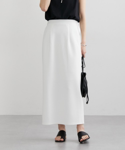 nissen（ニッセン）の「ダンボールニットタイトスカート（スカート・レディース・アイボリー/ブラック・M）」の2枚目の写真