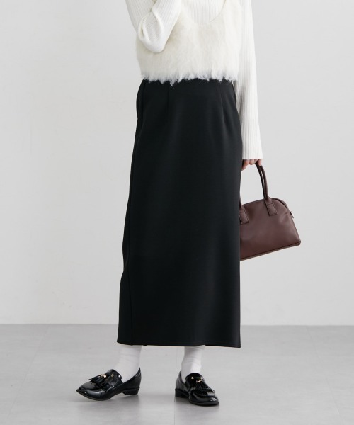 nissen（ニッセン）の「ダンボールニットタイトスカート（スカート・レディース・アイボリー/ブラック・M）」の9枚目の写真