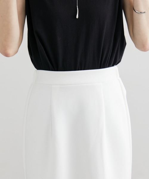 nissen（ニッセン）の「ダンボールニットタイトスカート（スカート・レディース・アイボリー/ブラック・M）」の15枚目の写真